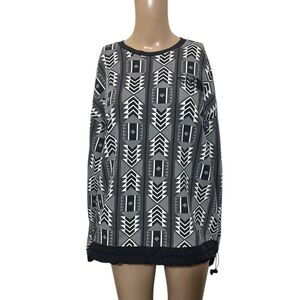 The North Face Black and White Geometric Sweatshirt